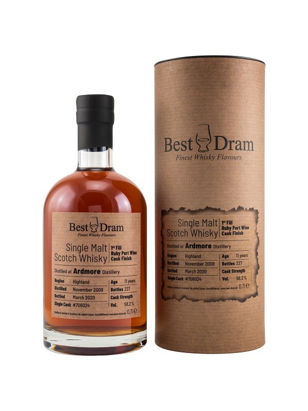 Best Dram - Ardmore 11 Jahre 2008 / 2020 Ruby Port Finish